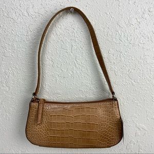 Vintage 9 West Croc embossed Baguette shoulder bag